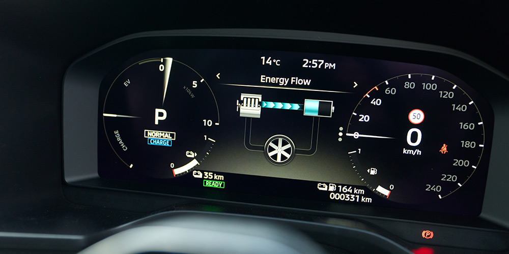 drivers display screen in a hybrid Mitsubishi