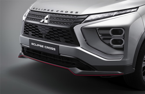Eclipse Cross front body garnish finished in black & rear