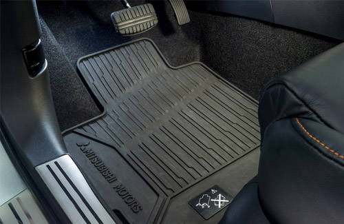Rubber Mat Set accessory on a Mitsubishi