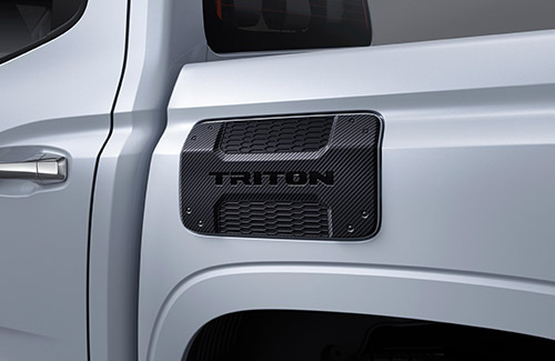 Fuel Lid Garnish accessory on a Mitsubishi